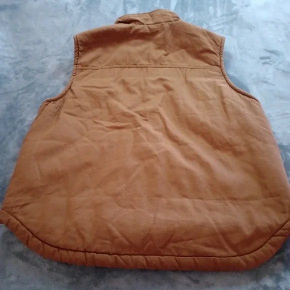 Lee Canvas Vest Mens Large Tobacco Brown Sherpa Lined Full Zip Workwear Rugged - Picture 4 of 15